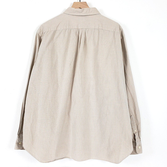 J Crew SIZE XL Cream Button Shirt Mens Plaid Long Sleeve Casual Modern Preppy - Picture 2 of 7